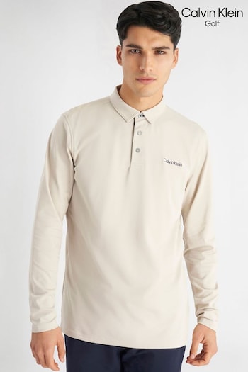 Calvin Klein Golf Blue Medina Long Sleeve Polo Shirt (AT5215) | £60