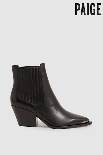 Paige Leather Block-Heel Ankle Boots (AT5446) | £375