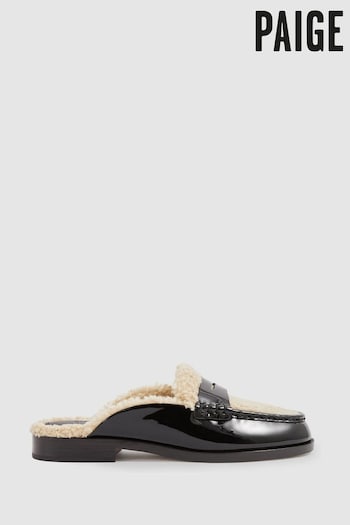 Paige Leather And Shearling Loafer Mules (AT5457) | £295