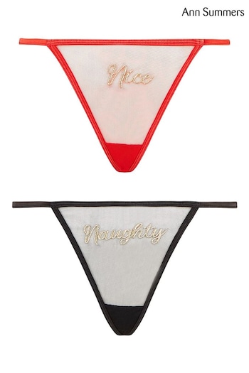 Ann Summers Red Naughty Nice Thongs 2 Pack (AT5916) | £15