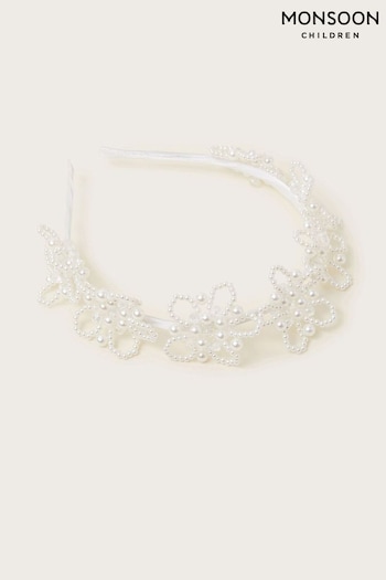 Monsoon Natural Embellished Faux Pearl Bridesmaid Headband (AT7005) | £16.50