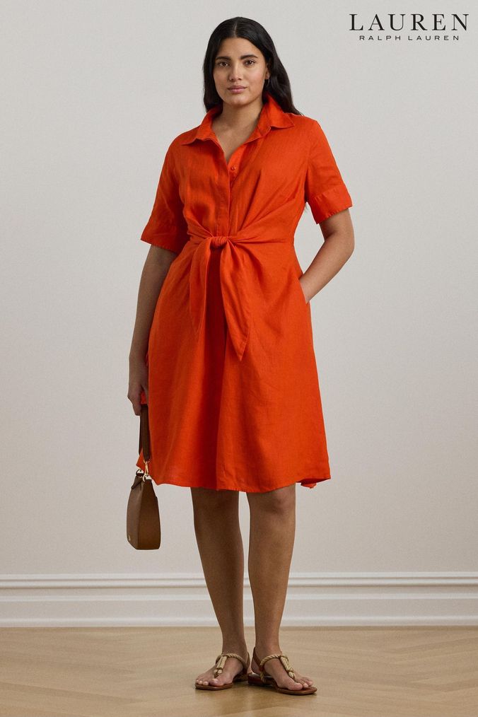 Michael kors orange shirt dress on sale