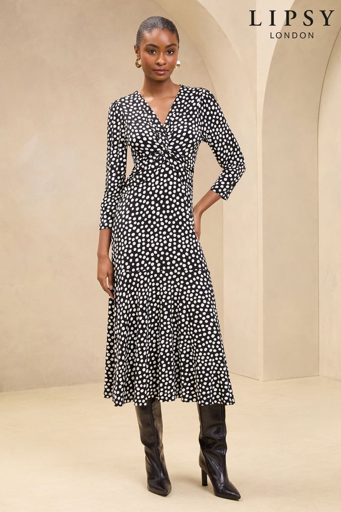 Lipsy gracie print wrap dress clearance