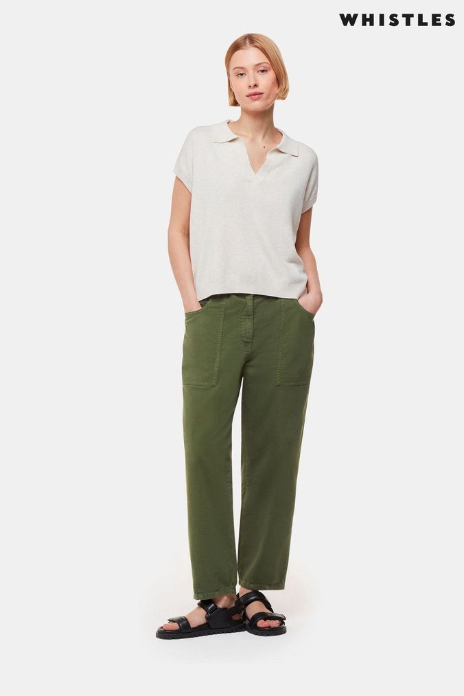 Green casual trousers hotsell