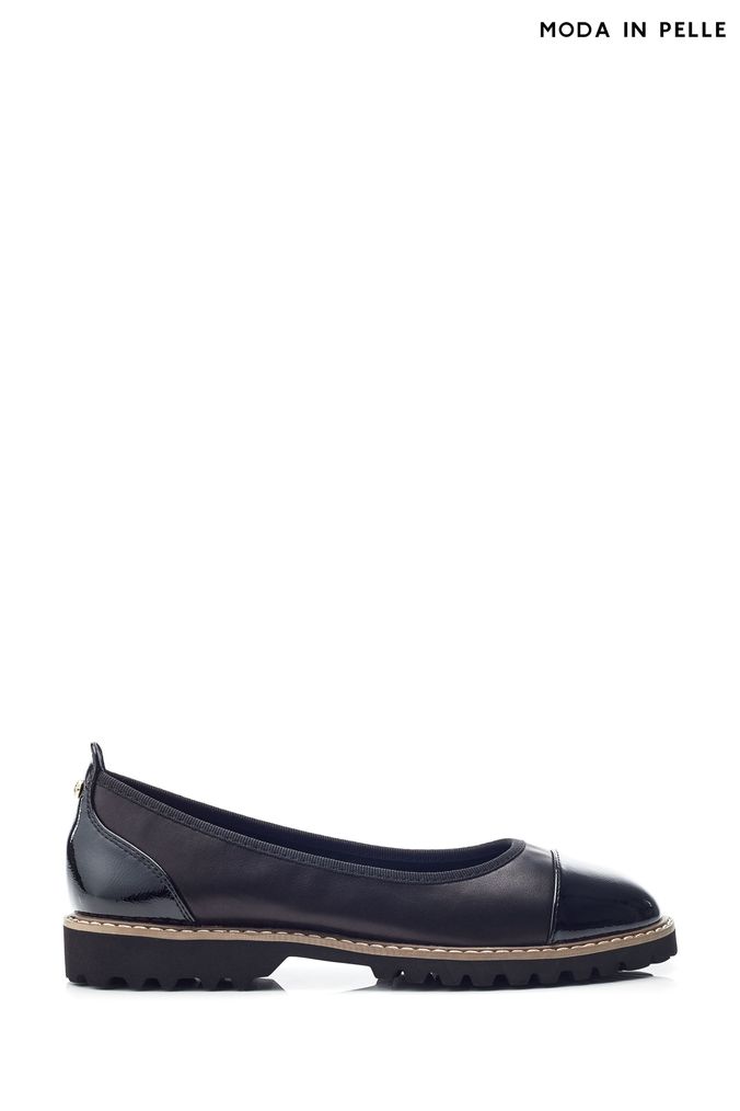Moda in pelle flat shoes clearance