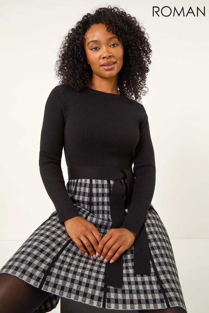 Buy Women s Jumper Dress Check Tartan Dresses Online Next UK