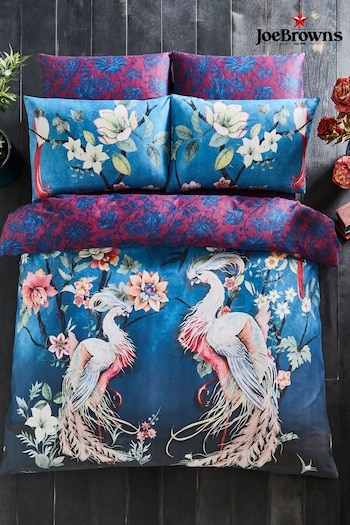 Joe Browns Blue Reversible Phoenix Chinoiserie 200TC Cotton Sateen Duvet Cover and Pillowcase Set (AT7505) | £55 - £85