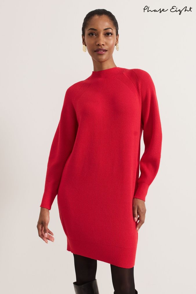 Red oversized jumper dress clearance