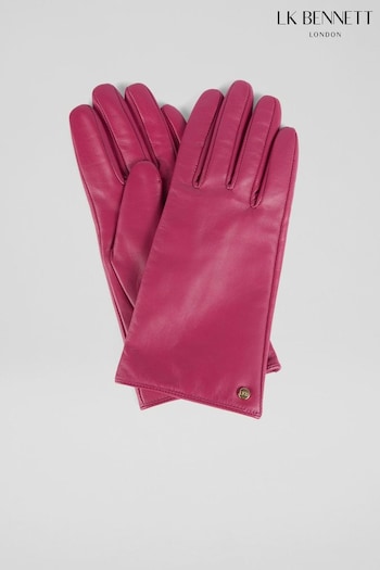 LK Bennett Pink Gina Pink Classic Lkb Stud Gloves (AT7862) | £79