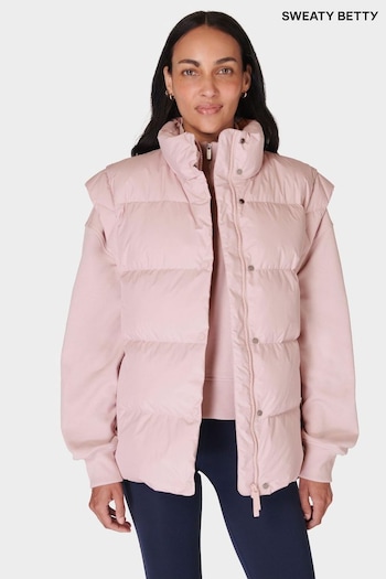 Sweaty Betty Pink Nimbus Puffer Gilet (AT8426) | £195