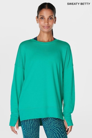 Sweaty Betty Green After Class Longline Sweatshirt (AT8442) | £50