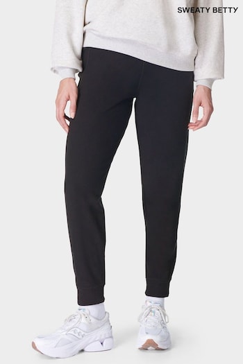 Sweaty Betty Black 27 inch inside seam Luxe Fleece Joggers (AT8444) | £95