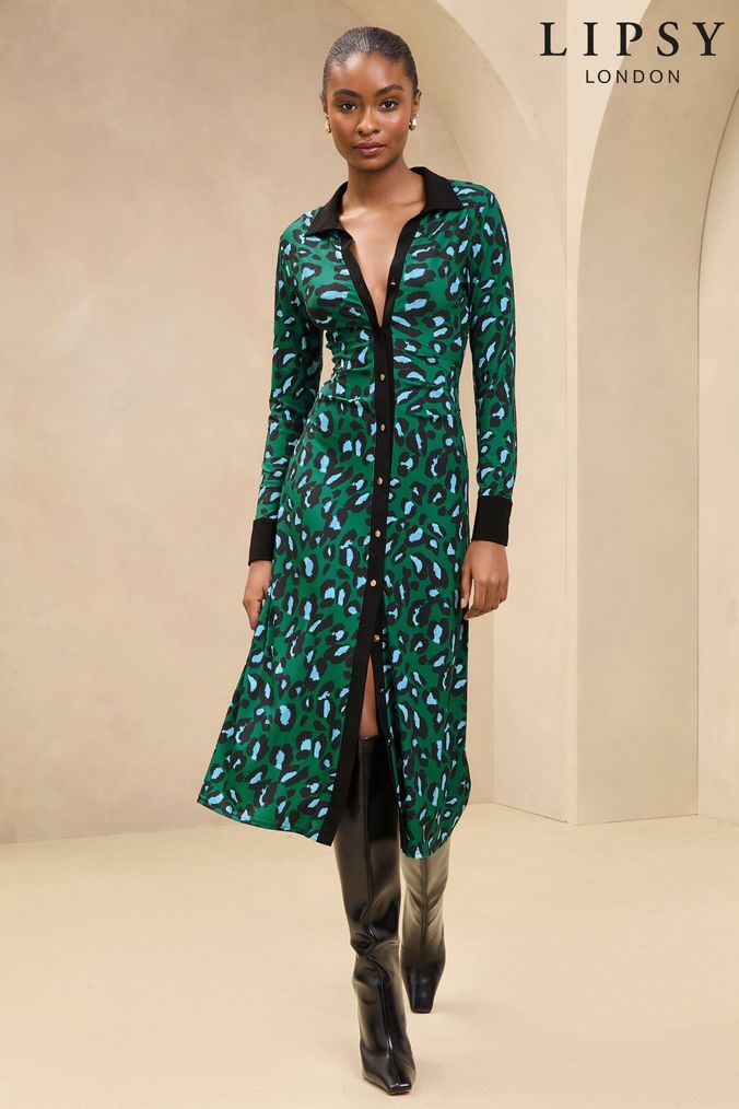 Lipsy snake print shirt dress deals