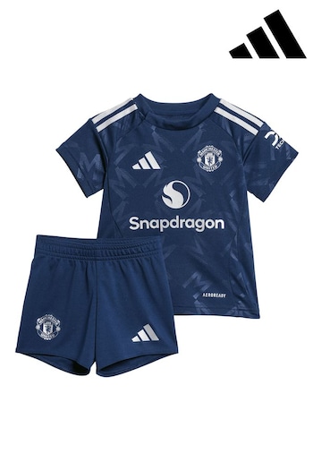 adidas Blue Manchester United EPL Away Baby Kit 2024-25 Zirkzee 11 printing (AT8733) | £50