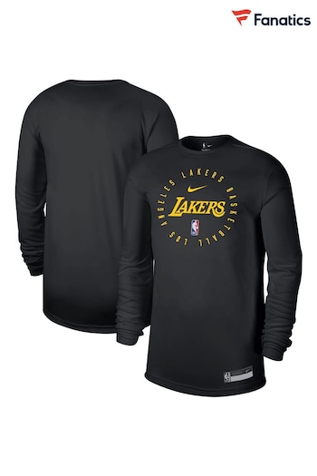 Fanatics NBA Los Angeles Lakers Long Sleeve Practice Black Top (AT8856) | £38