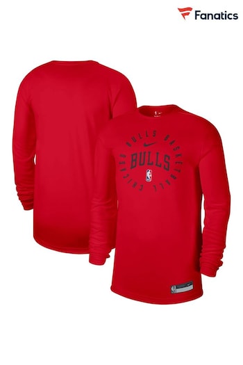 Fanatics Red NBA Chicago Bulls Long Sleeve Practice Top (AT8886) | £38