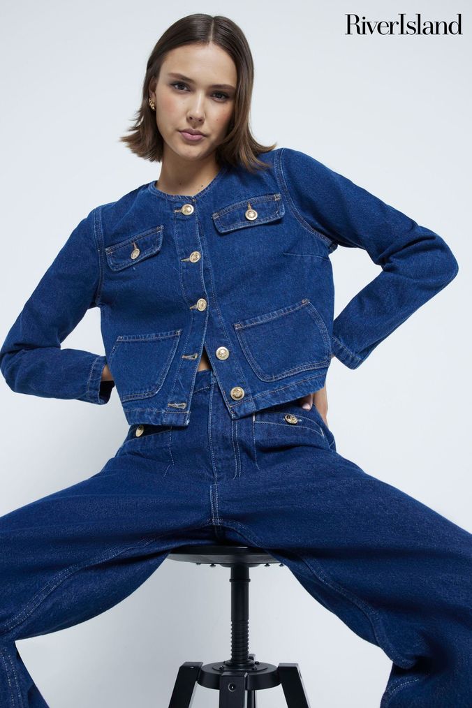 River island denim jacket women on sale