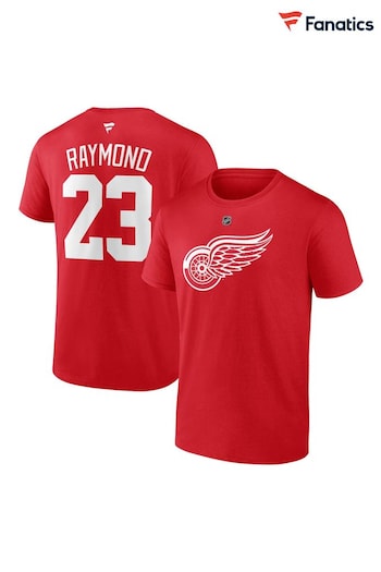 Fanatics Red NHL Detroit Wings Players 100% Cotton Raymond Lucas T-Shirt (AT8997) | £28