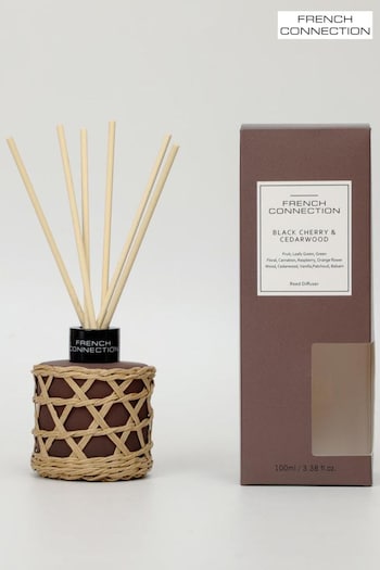 French Connection Brown Woven Detail Cherry Cedarwood Reed Diffuser 100ML (AT9198) | £20