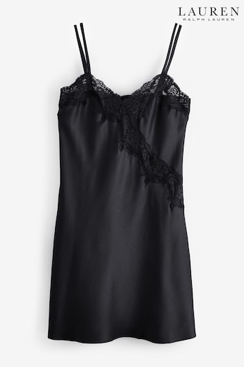 Lauren Ralph Lauren Satin Chemise Black Nightie (AT9299) | £79