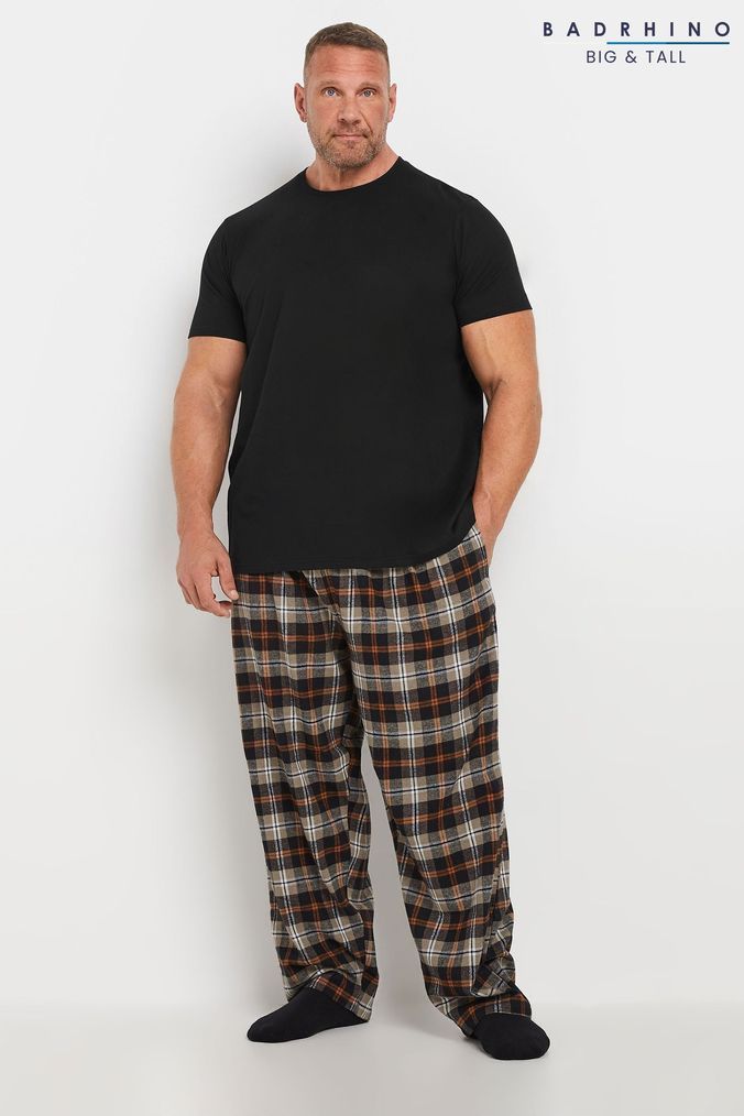 Buy Men s Pyjamas Plain Black Long Online Next UK