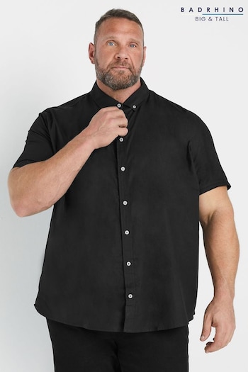 BadRhino Big & Tall Black Short Sleeve Poplin 100% Cotton Shirts 2 Pack (AT9654) | £45