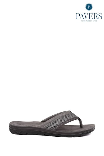 Pavers Grey Pavers Toe Post Flat Sandals (AT9683) | £18