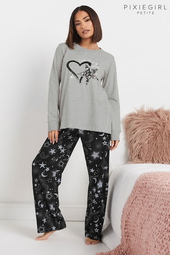 PixieGirl Petite Grey Star Graphic Pyjama Set (AT9888) | £29