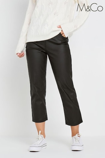 M&Co Black Petite Coated Straight Leg Jeans (AT9895) | £36