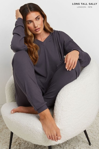 Long Tall Sally Grey Lounge Waffle Hoodie (AU0208) | £28