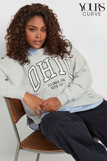 Yours Curve Grey Ohio 2-In-1 Sweatshirt (AU0383) | £32