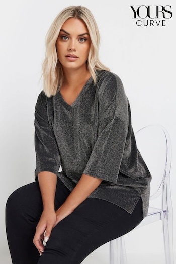 Yours Curve Silver Brillo Throw On Top (AU0385) | £27