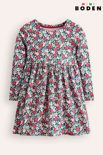 Boden Blue 100% Cotton Long Sleeved Fun Jersey Dress (AU1364) | £23 - £27