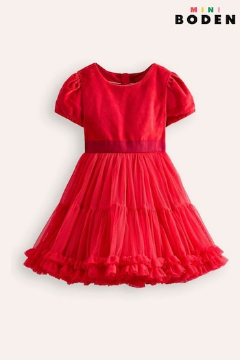 Boden Red Beth Velvet Bodice Tulle Dress (AU1374) | £0