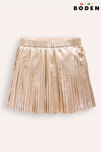 Boden Gold Pleated Mini Christmas Skirt (AU1470) | £29 - £35