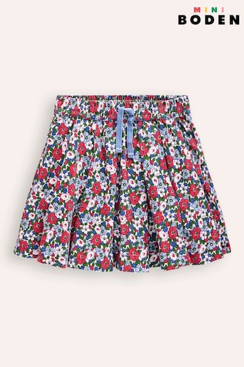 Boden Blue 100% Cotton Pull-On Twirly Pleated Skirt (AU1516) | £27 - £32