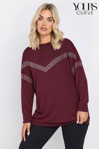 Yours Curve Red Chevron Studded Jumper (AU1576) | £34