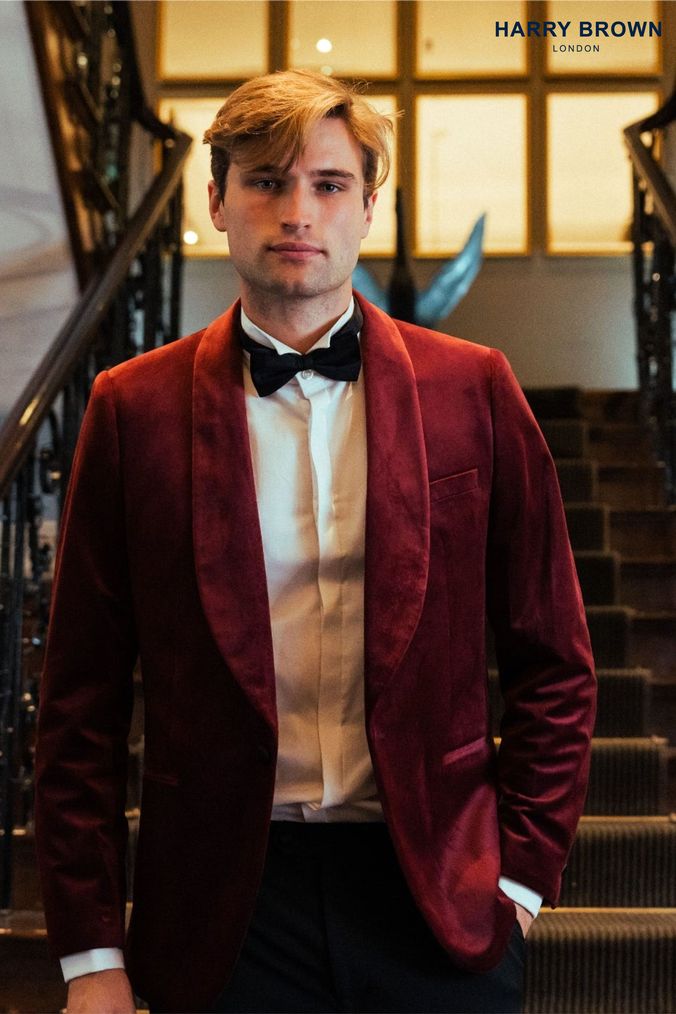 Red velvet prom suit hotsell