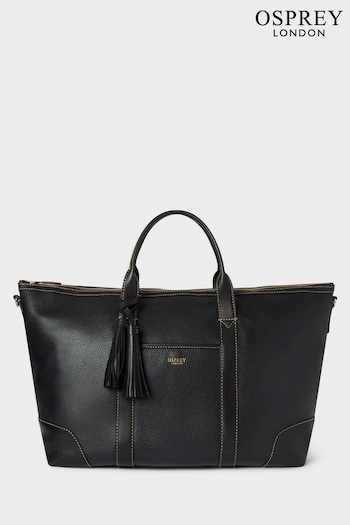 Osprey London The Savanna Leather Weekender Black Bag (AU2033) | £249