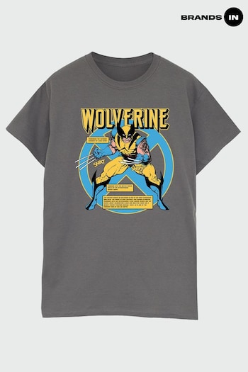 Hoody In Grey Men 100% Cotton Marvel Universe X-Men Wolverine Text T-Shirt (AU2478) | £23