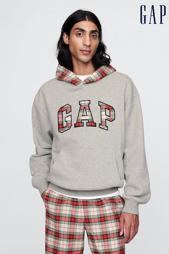 Gap Grey Vintage Soft Striped Logo Hoodie (AU2817) | £45