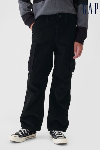 Gap Black Corduroy Cargo Baggy Trousers (5-13yrs) (AU2921) | £35