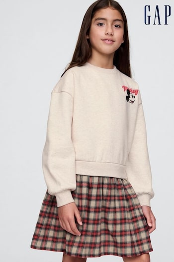 Gap Cream Disney 2-in-1 Vintage Soft Sweatshirt Dress (4-13yrs) (AU3516) | £40