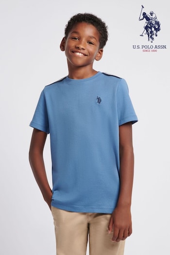 U.S. Polo Assn. Blue Boys 100% Cotton Taped Interlock T-Shirt (AU3919) | £25 - £30