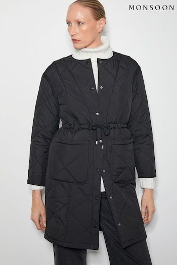 Monsoon Black Zaira Quilted Puffer Coat (AU3938) | £130