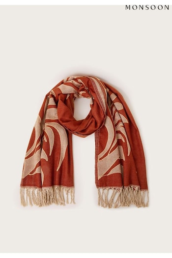 Monsoon Red Mya Applique Blanket Scarf (AU3942) | £45