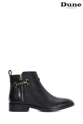 Dune London Black Regular Fit Parklyn Snaffle Trim Ankle Boots (AU4087) | £120