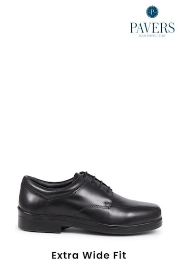 Pavers Black Extra Wide Fit Smart Lace-Up Shoes (AU4357) | £60