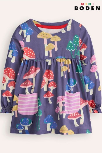 Boden Blue 100% Cotton Long Sleeve Printed Tunic (AU4762) | £21 - £23