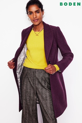 Boden Purple Petite Chichester Textured Coat (AU4797) | £220